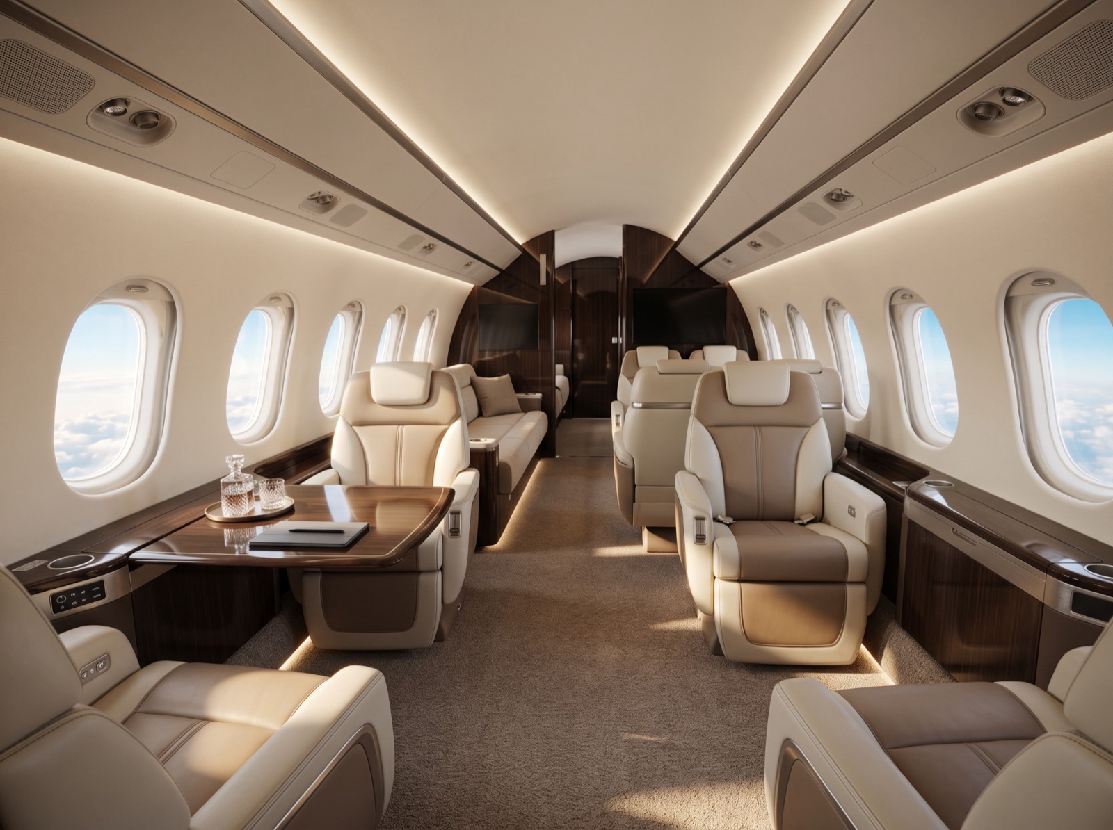 Private jet cabin
